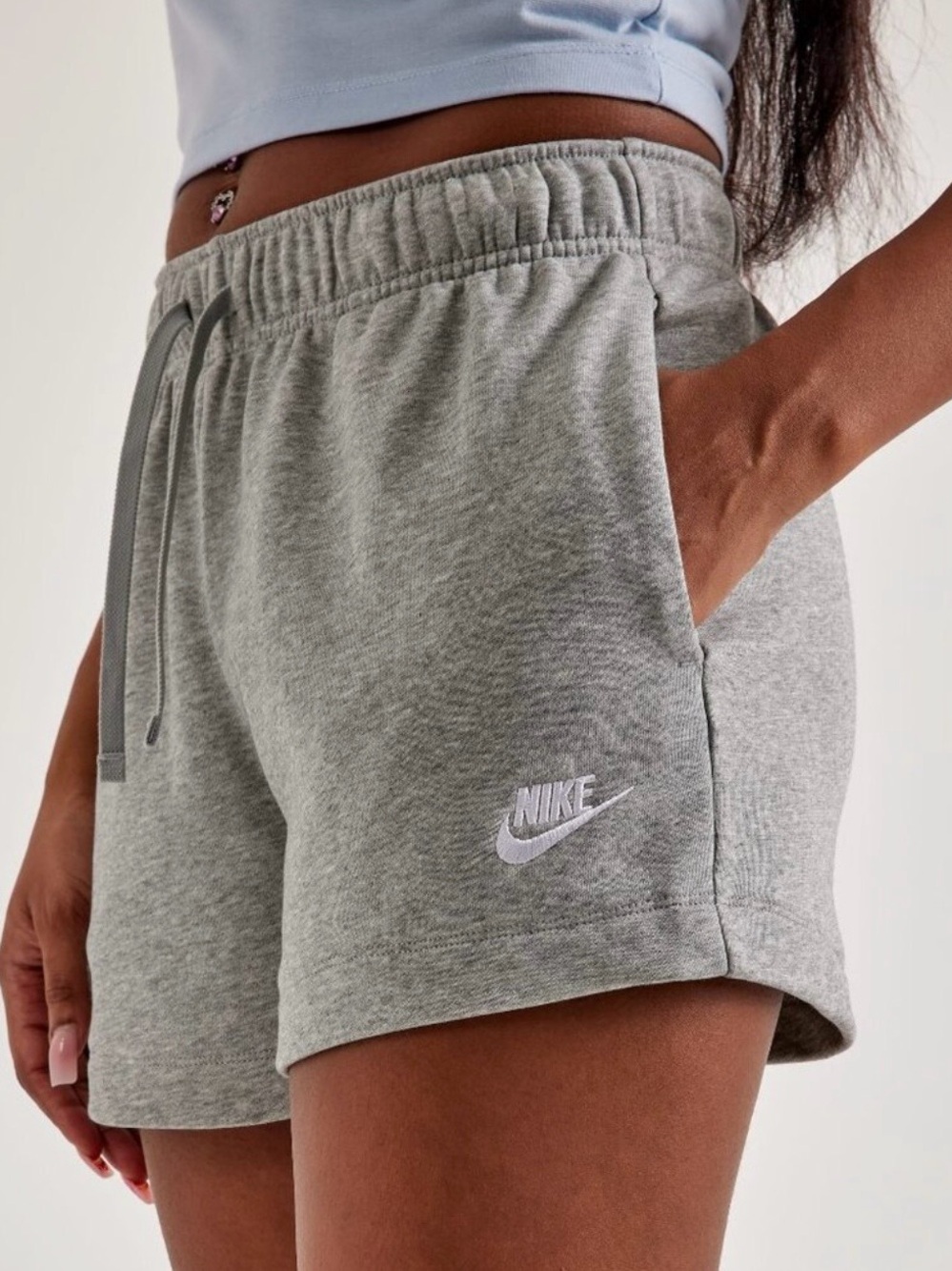 Nike Women's Light Grey Athletic Fleece Shorts